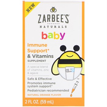Витамины для поддержки иммунитета Zarbee's Baby, натуральный апельсиновый вкус - фото 14901