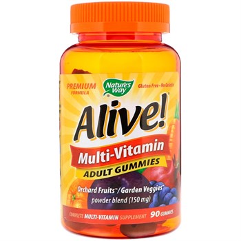 Nature's Way, Alive! Мультивитамины, жевательные конфеты для взрослых со вкусом фруктов, 90 жевательных конфет - фото 16923