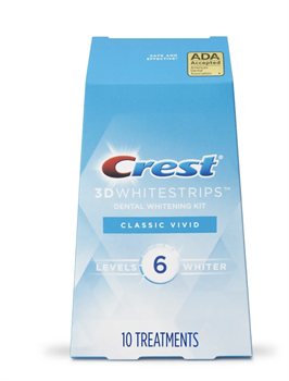 Crest, 3D Отбеливающие полоски, Dental Whitening Kit, Classic Vivid, 20 шт - фото 18028