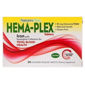 Nature's Plus, Hema-Plex, 30 таблеток с длительным высвобождением - фото 18077