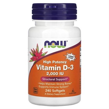 Now Foods, Высокоактивный витамин D-3, 2000 МЕ, 240 мягких таблеток - фото 19081