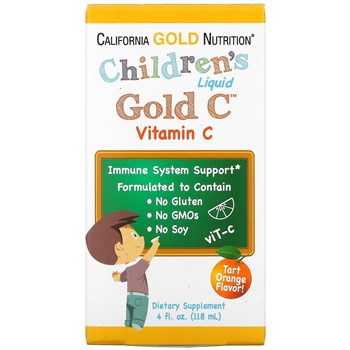 California Gold Nutrition, витамин C в жидкой форме для детей, класса USP, со вкусом терпкого апельсина, 118 мл (4 жидк. унции) - фото 19101