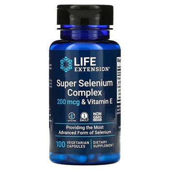 Life Extension, Суперкомплекс селена и витамин Е, 200 мкг, 100 вегетарианских капсул - фото 20006