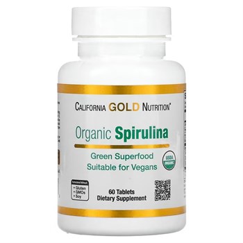California Gold Nutrition, Органическая спирулина, 500 мг, 60 таблеток - фото 20009