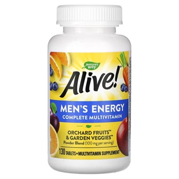 Nature's Way, ALIVE! Men’s Energy Complete Multivitamin (Мультивитамины для мужчин) 130 табл - фото 23195