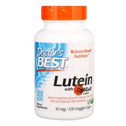 Doctor's Best, Lutein with OptiLut, 10 мг, 120 вегетарианских капсул (Лютеин)