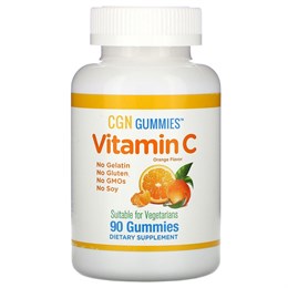 California Gold Nutrition, Витамин С, натуральный апельсиновый вкус, вегетарианский, 90 жевательных капсул
