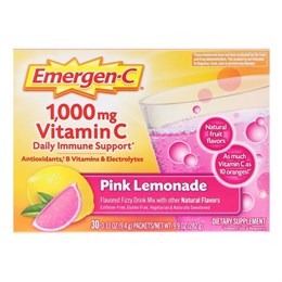 Emergen-C, 1,000 мг витамина C для ежедневного поддержания иммунитета, «розовый лимонад», 30 пакетиков по 0,33 унции (9,4 г)