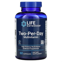 Life Extension, Two-Per-Day мультивитамины, 60 капсул
