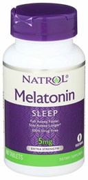 Natrol, Мелатонин, медленное высвобождение, с повышенной силой действия, 5 мг, 100 таблеток 8715
