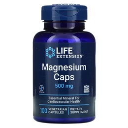 Life Extension, Магниевые капсулы, 500 мг, 100 вегетарианских капсул