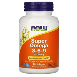 NOW Foods, Super Omega 3-6-9, 1,200 мг, 90 таблеток