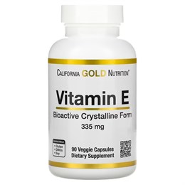 California Gold Nutrition, Биоактивный витамин Е, 335 мг (500 МЕ), 90 растительных капсул