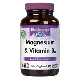 Bluebonnet, Магний и Витамин В6, 90 капсул