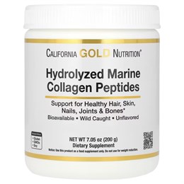 California Gold Nutrition, Гидролизованные пептиды морского коллагена, без запаха, 7,05 унции (200 г)