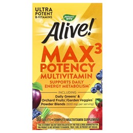 Nature's Way, Alive! Мультивитамин Max3 Potency, 90 таблеток